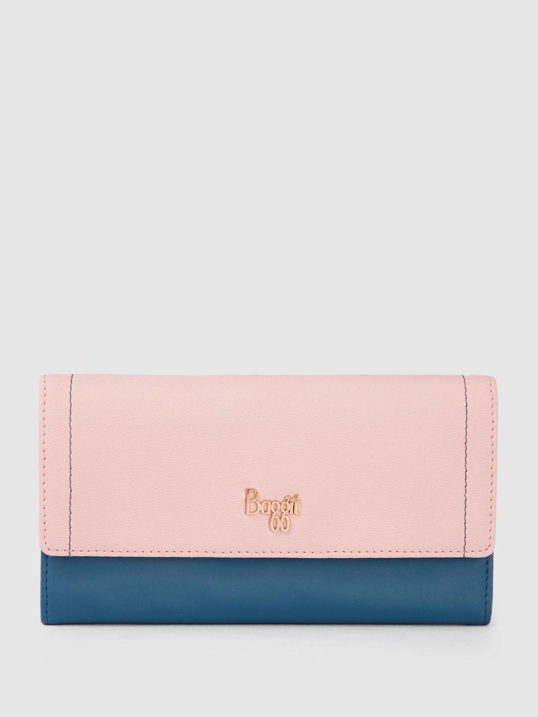 baggit women colourblocked envelope wallet