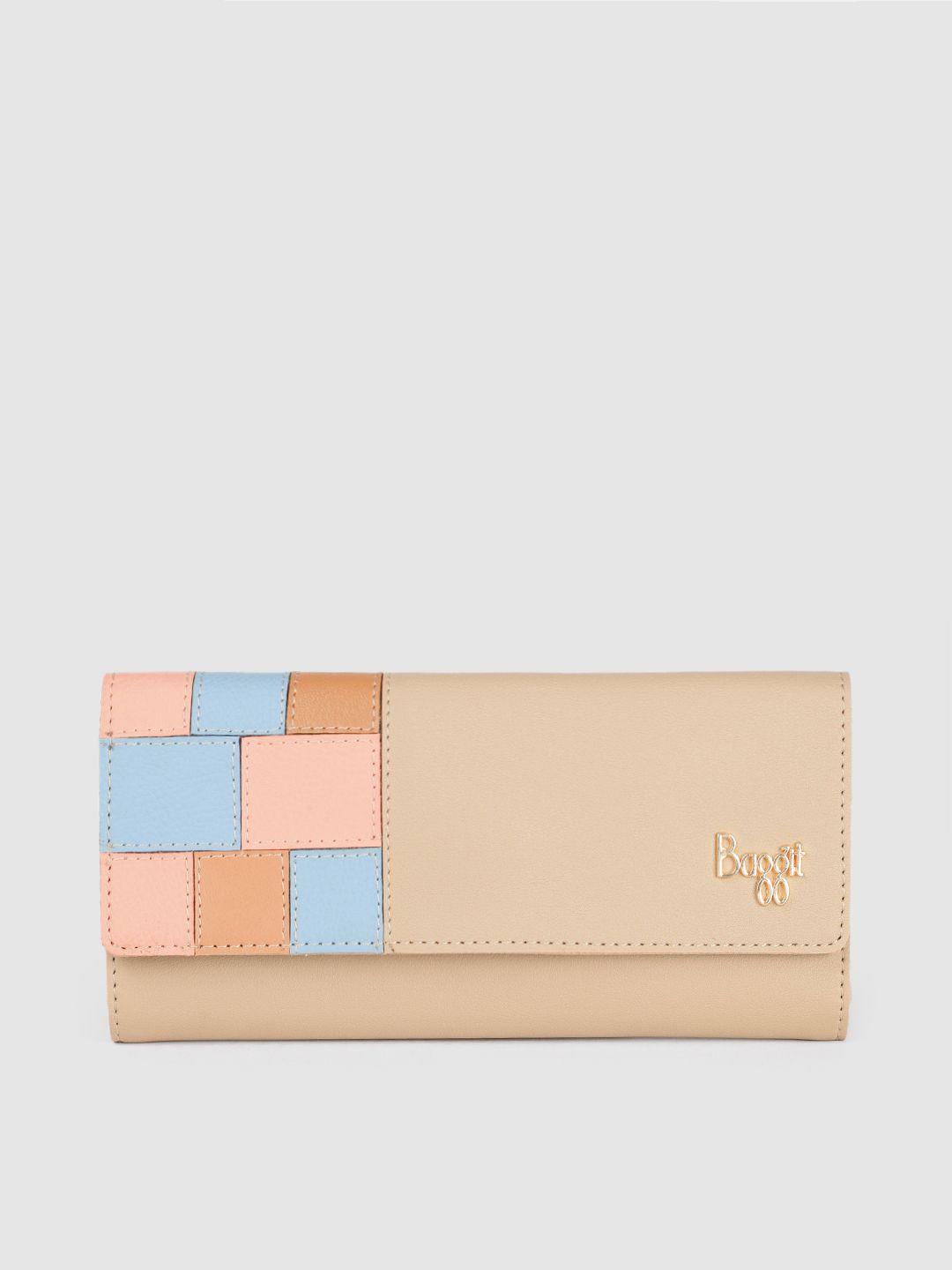 baggit women colourblocked three fold wallet