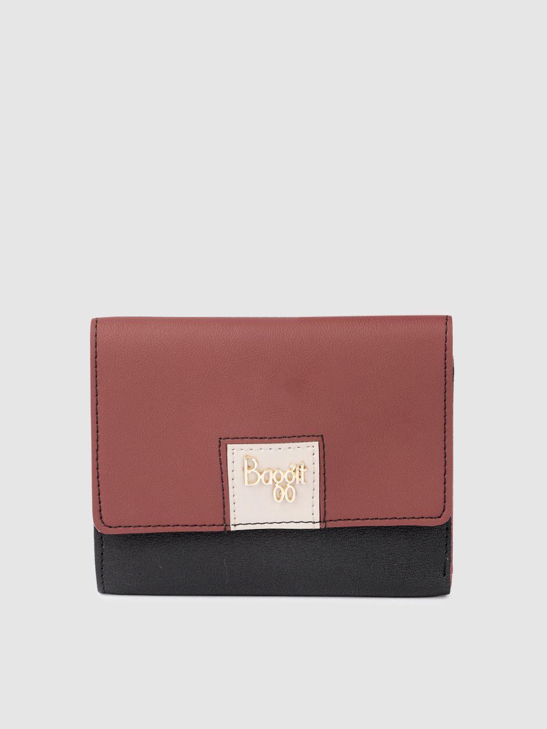 baggit women colourblocked three fold wallet