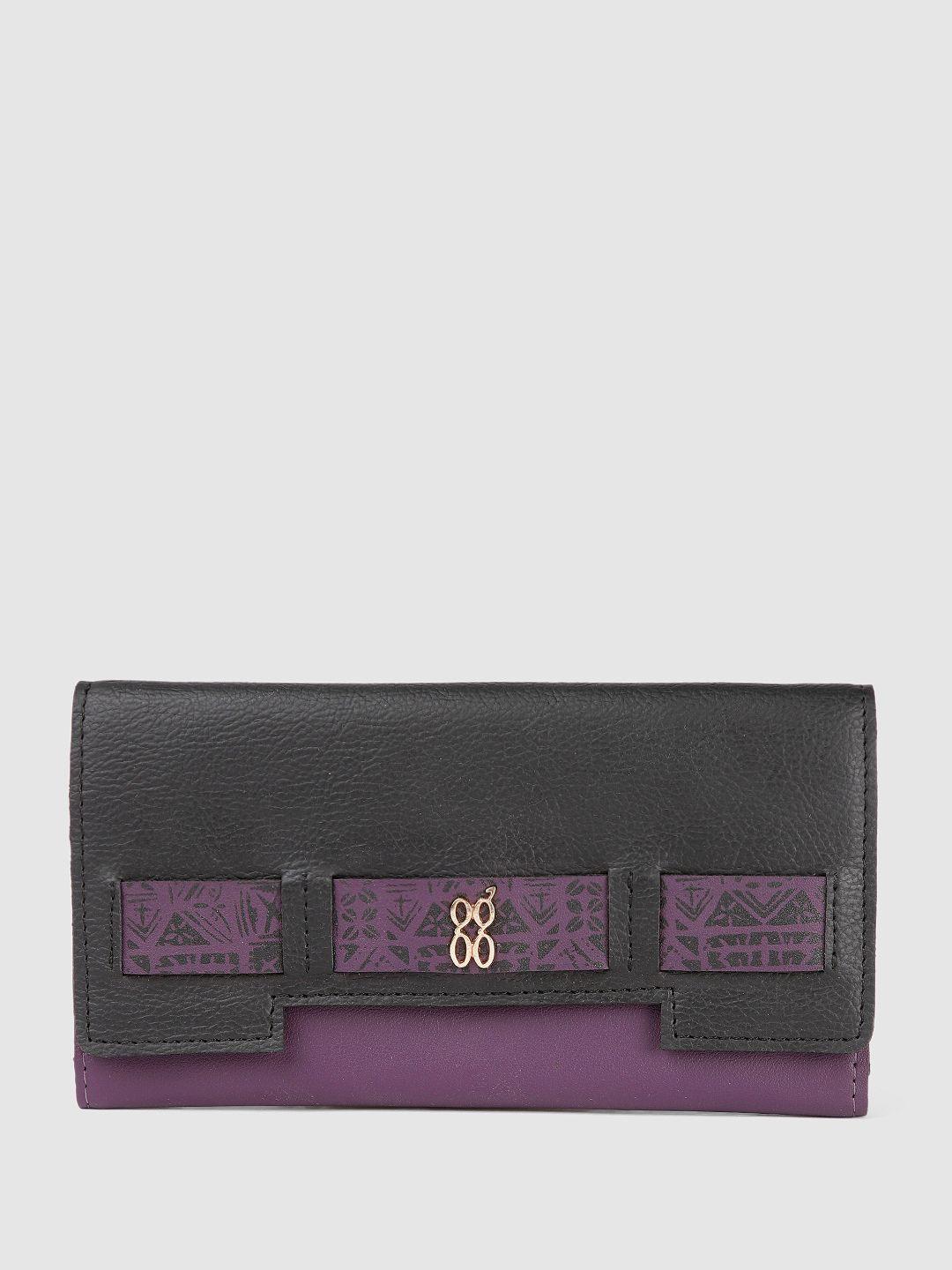 baggit women colourblocked three fold wallet