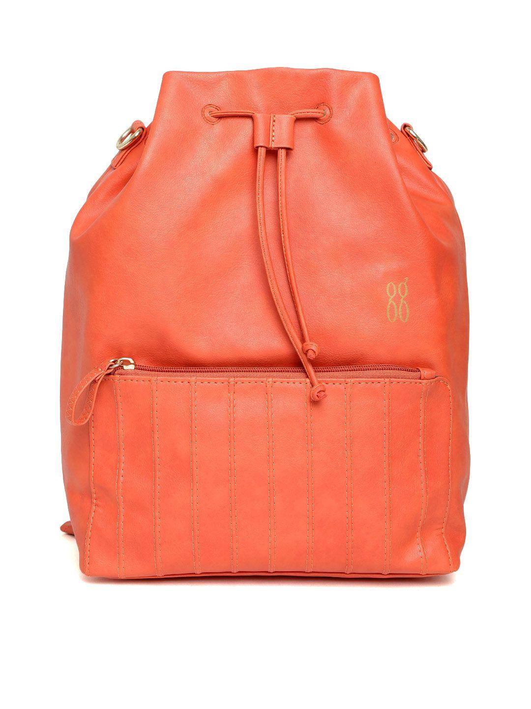 baggit women coral orange solid backpack