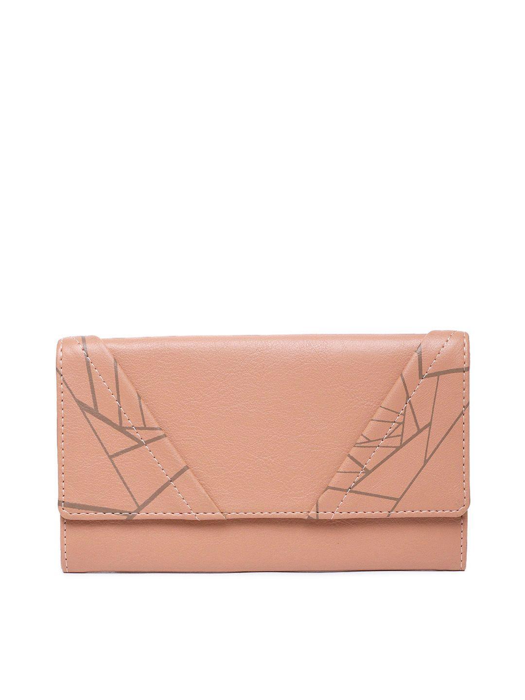 baggit women dusty pink printed two fold wallet