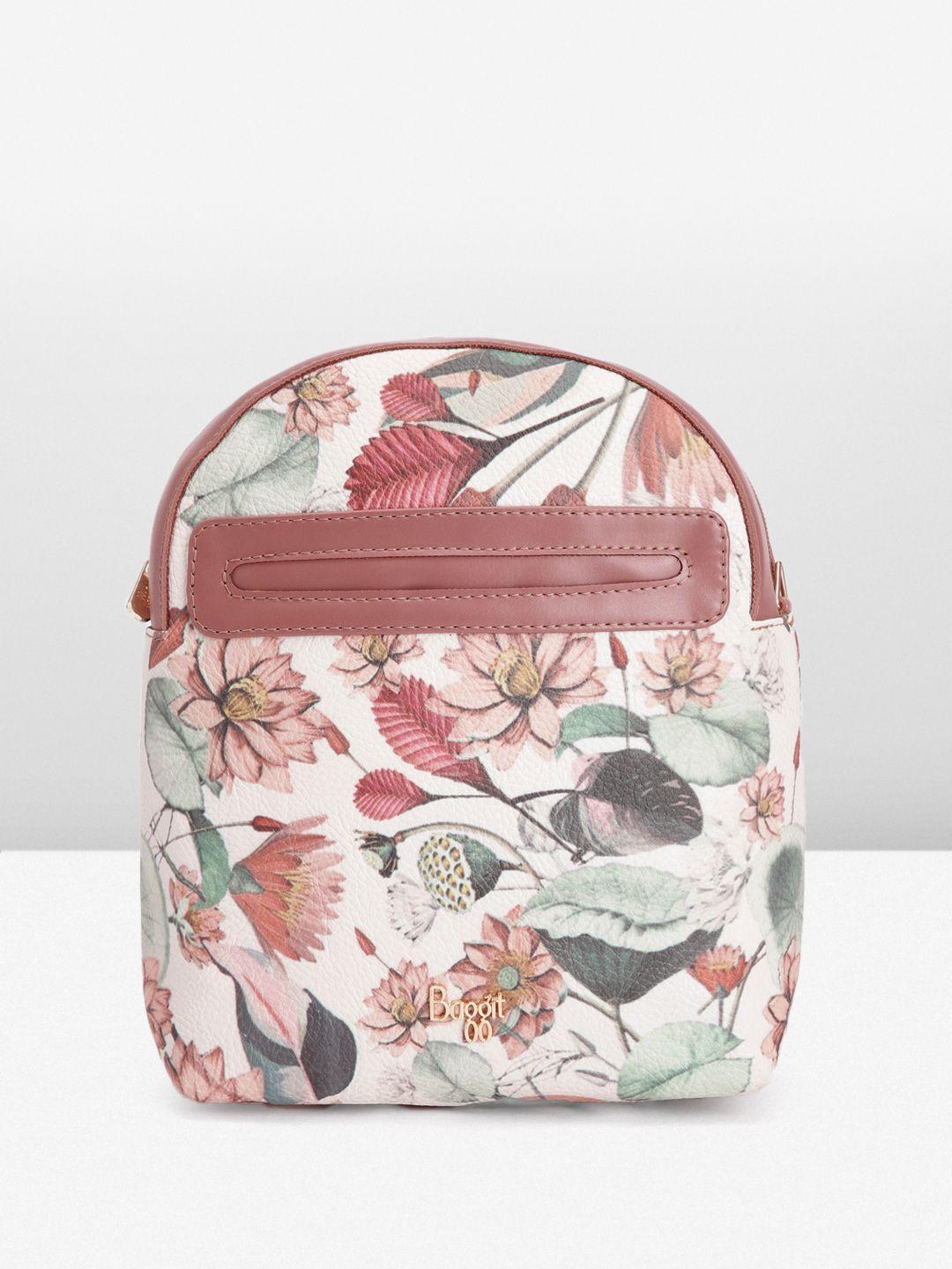 baggit women floral print small backpack