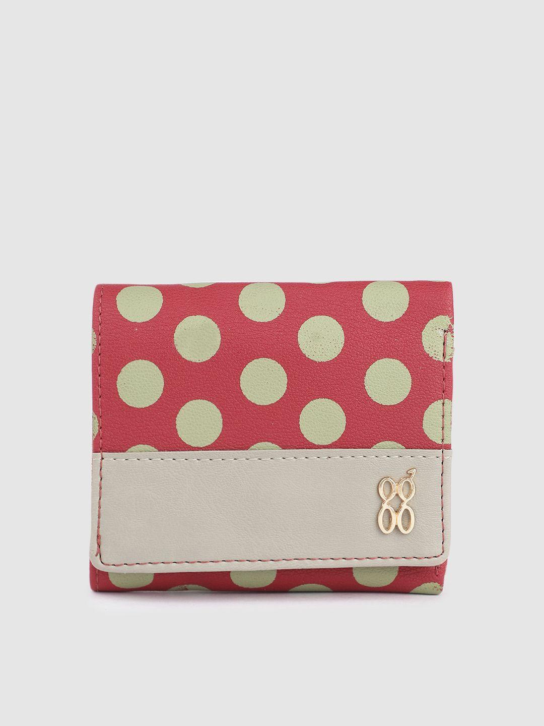 baggit women geometric printed three fold wallet