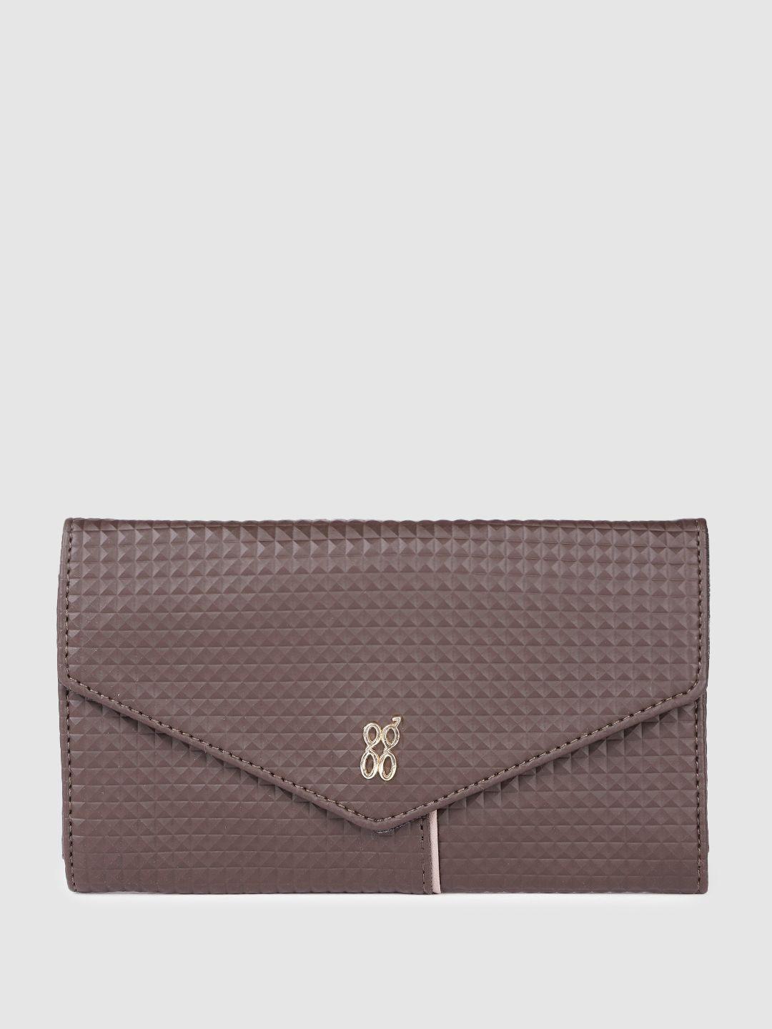 baggit women geometric textured three fold wallet