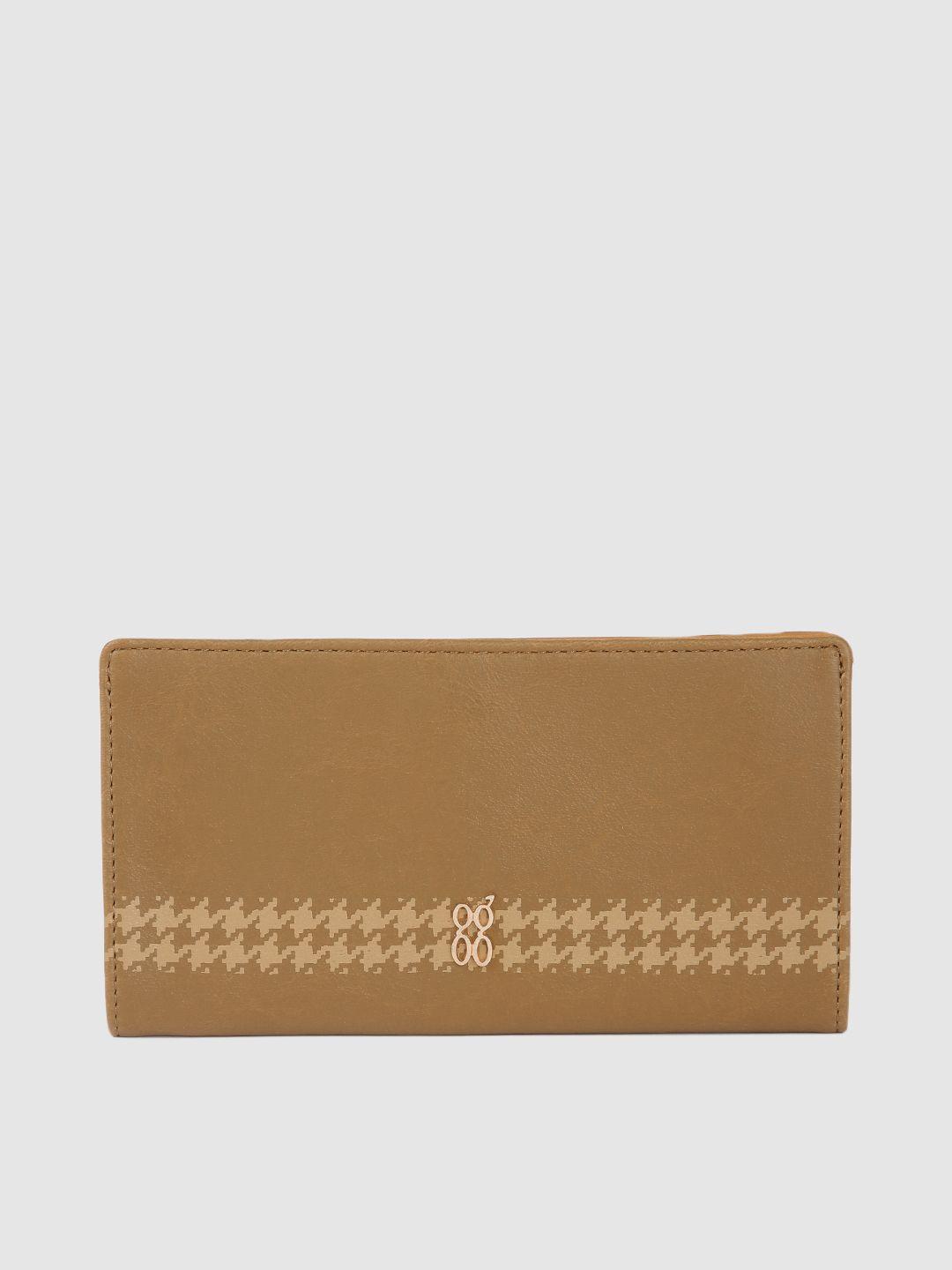 baggit women mustard solid synthetic two fold wallet