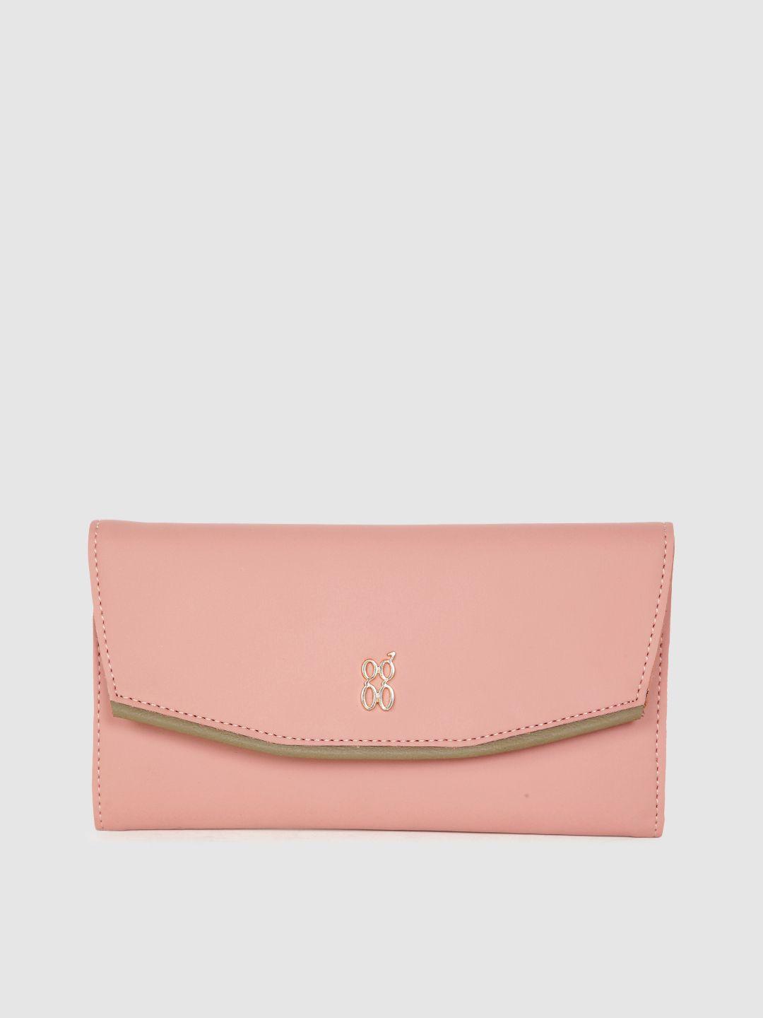 baggit women pink solid lwxe anthony two fold wallet