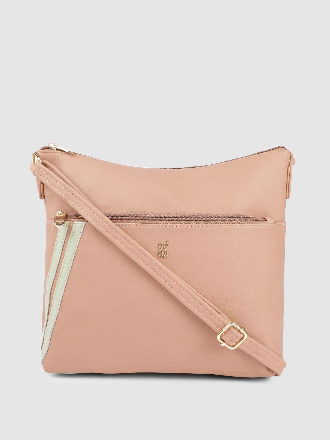 baggit women pink solid sling bag