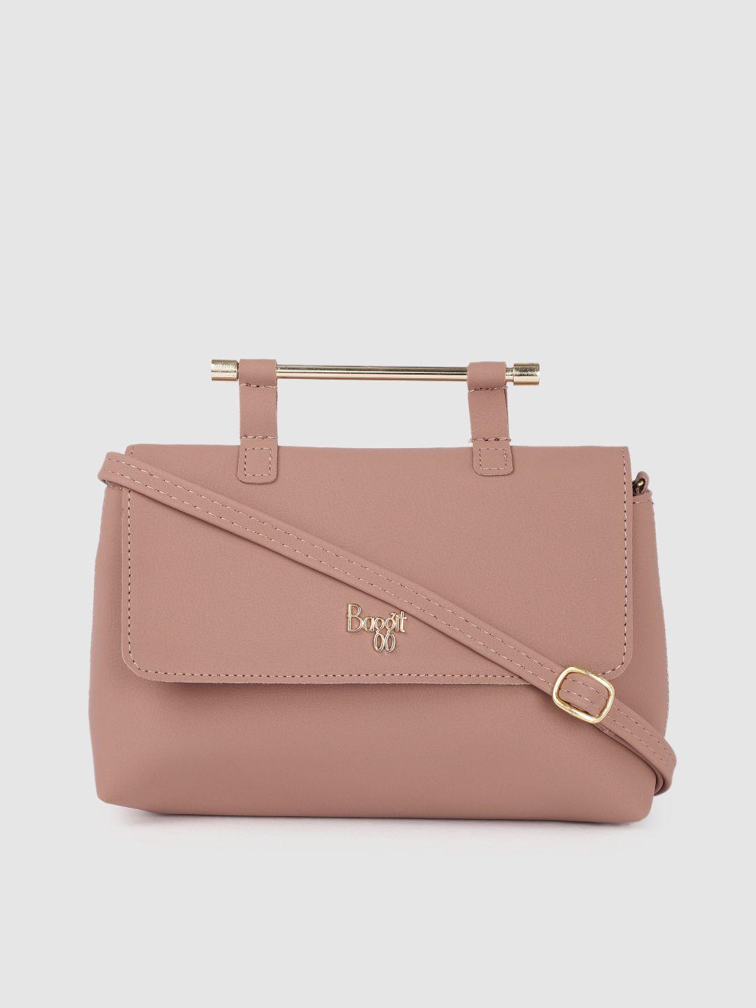 baggit women pink solid structured satchel