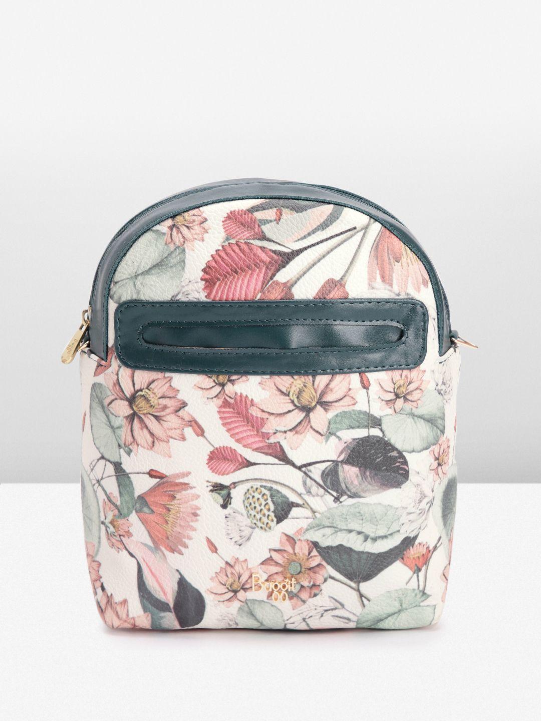 baggit women printed small backpack cum handbag