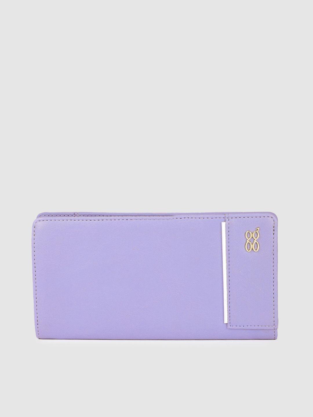 baggit women purple solid two fold wallet