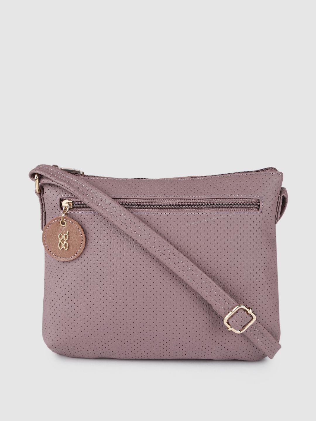 baggit women purple textured sling bag