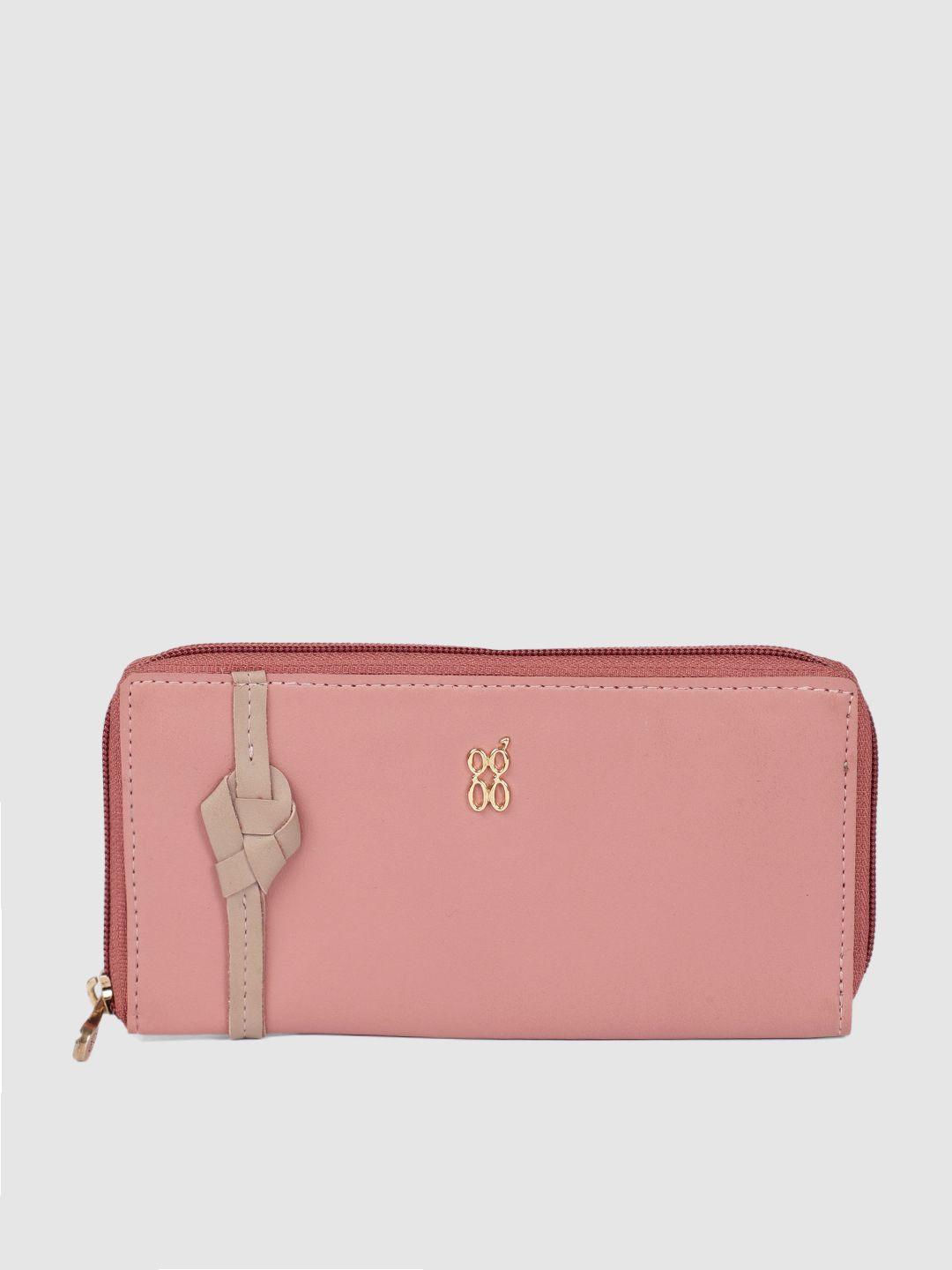 baggit women rose solid zip around wallet