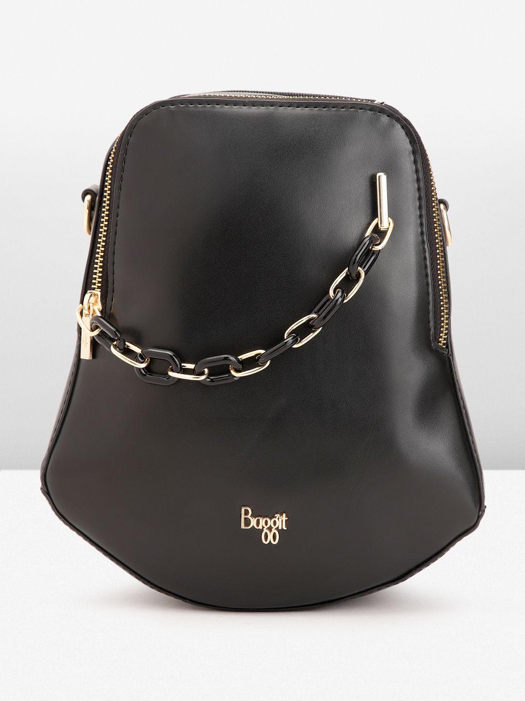 baggit women solid chain embellished mini backpack