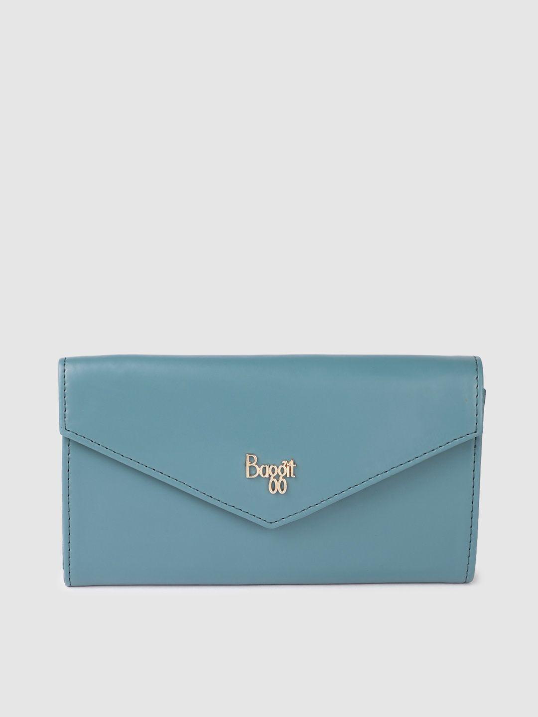 baggit women solid pu envelope wallet