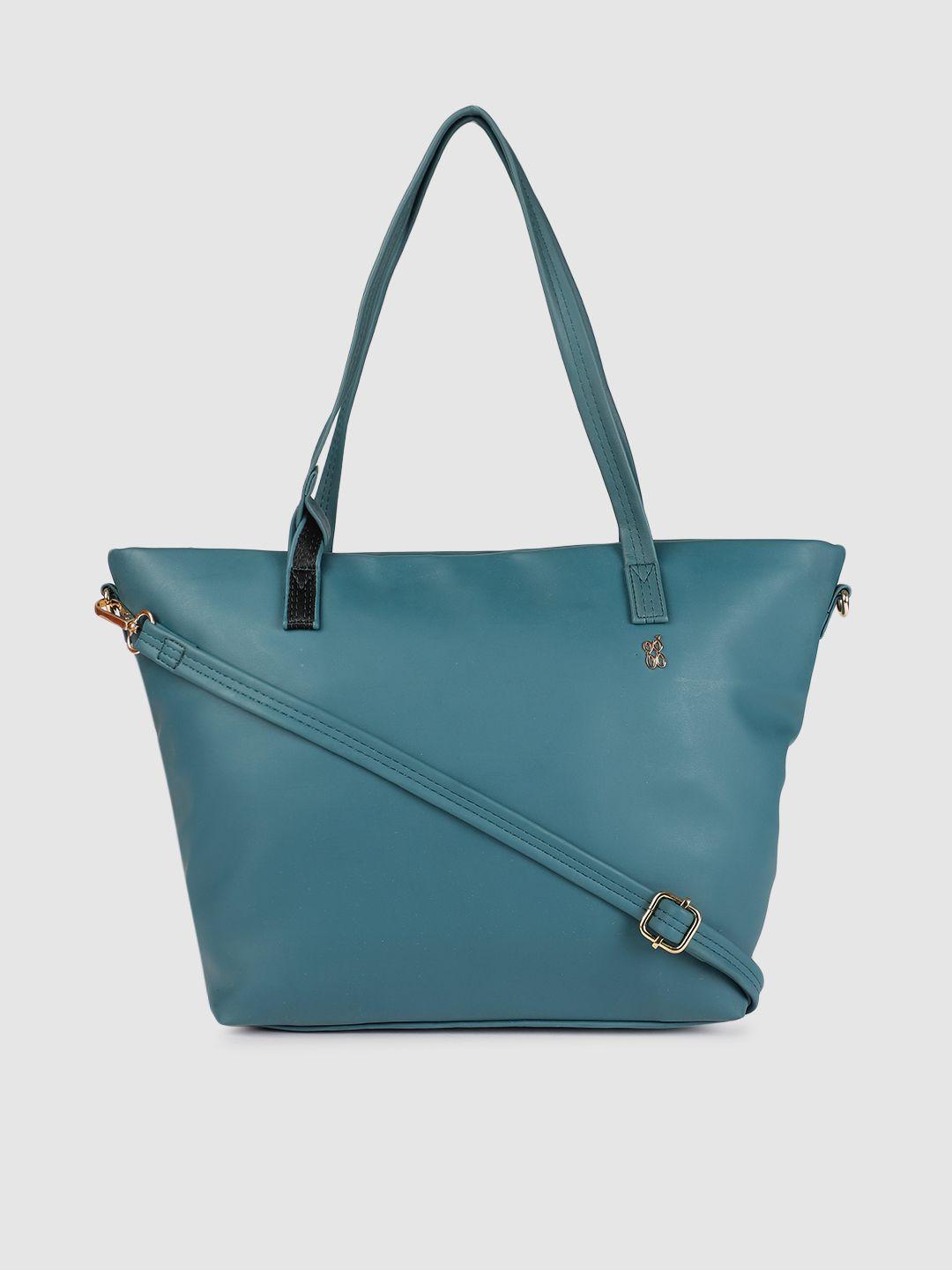 baggit women teal blue solid shoulder bag