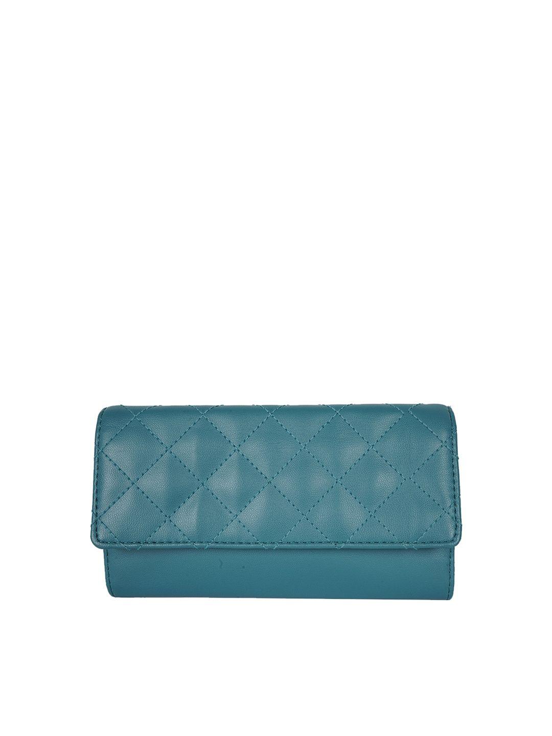 baggit women teal textured envelope wallet