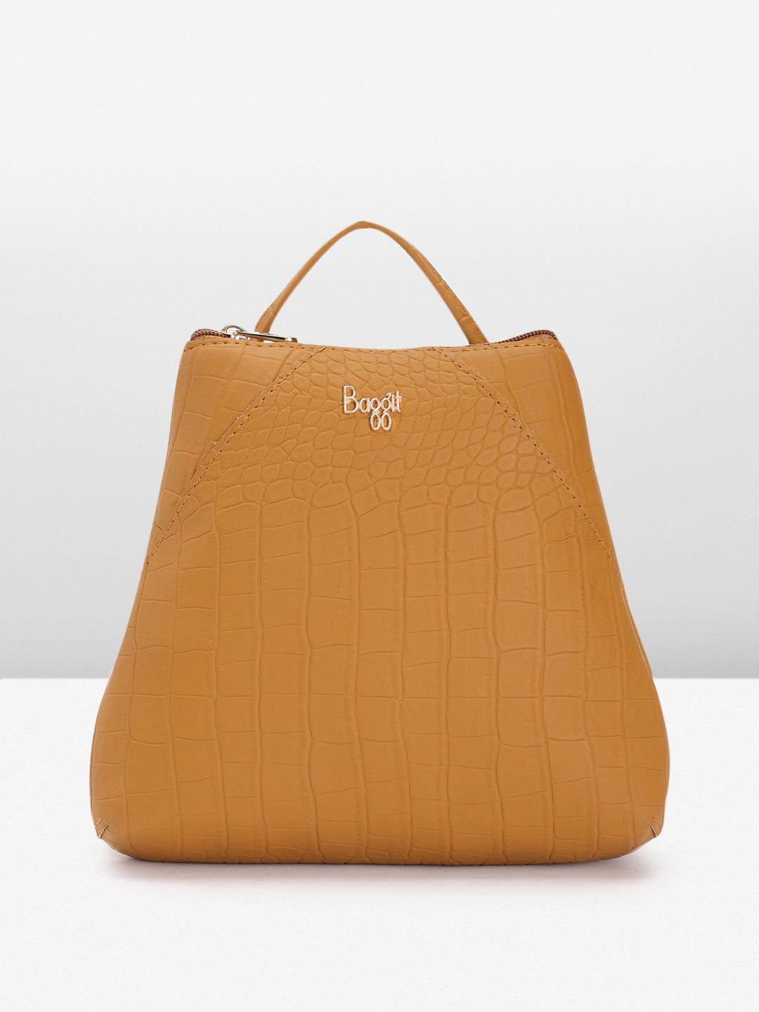 baggit women textured backpack cum handbag