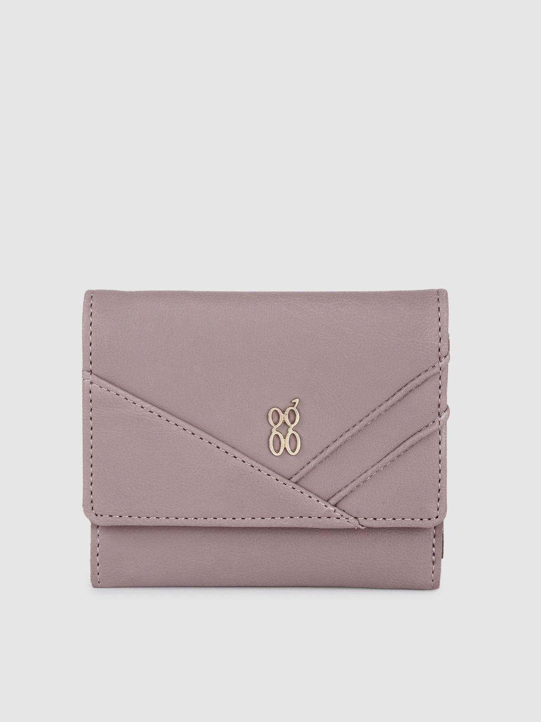 baggit women violet three fold wallet