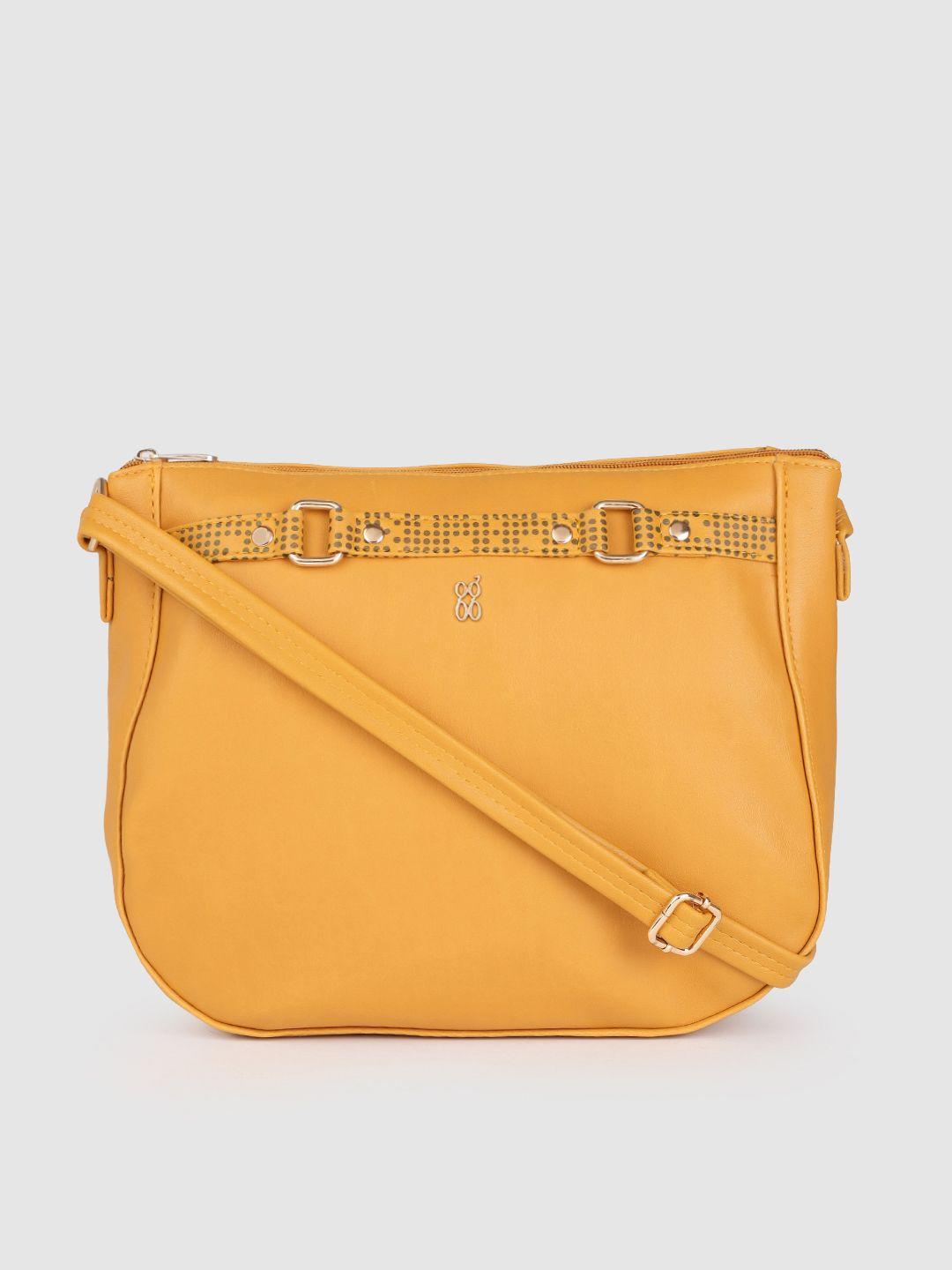 baggit women yellow structured sling bag