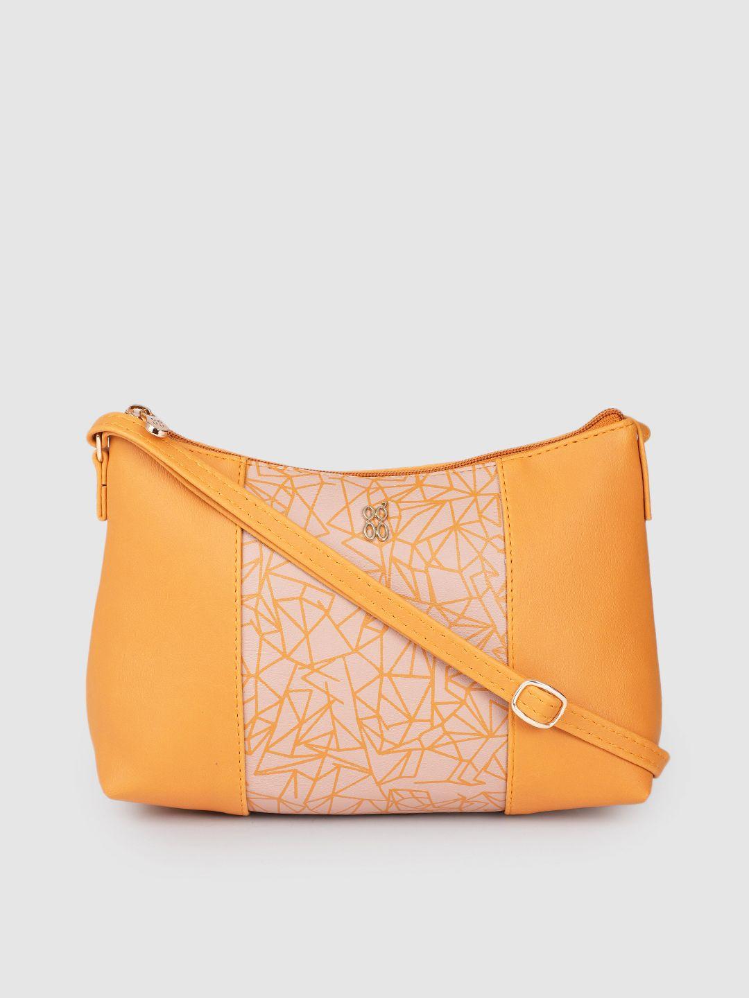 baggit yellow printed sling bag