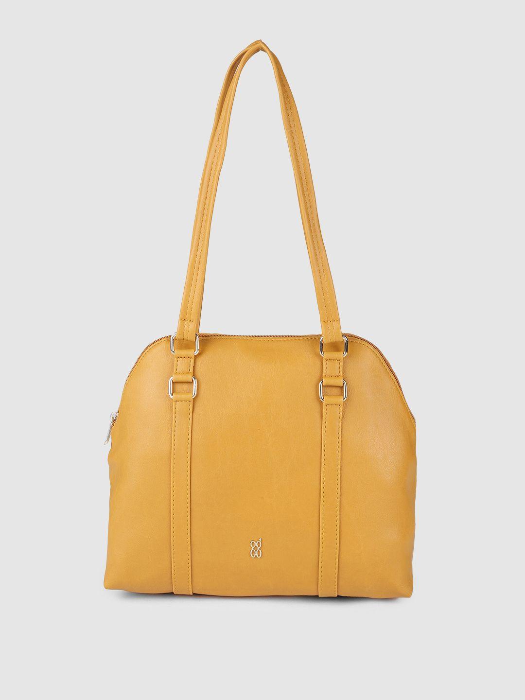 baggit yellow structured handheld bag