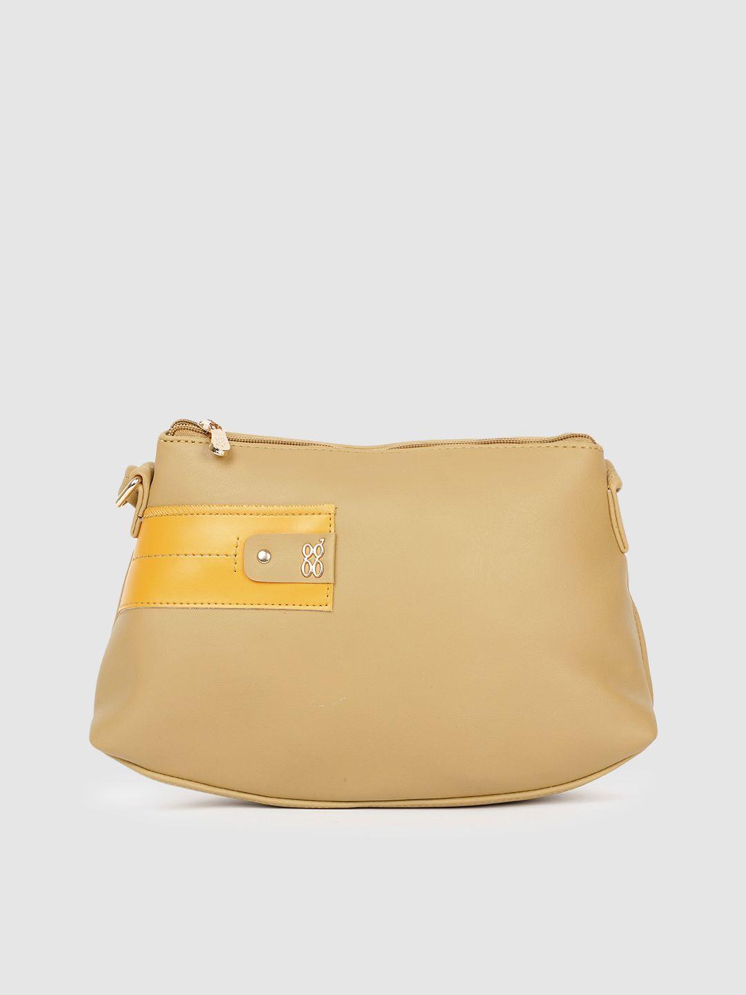 baggit yellow structured sling bag