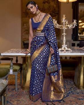 bagh design tassels and latkans banarasi silk saree