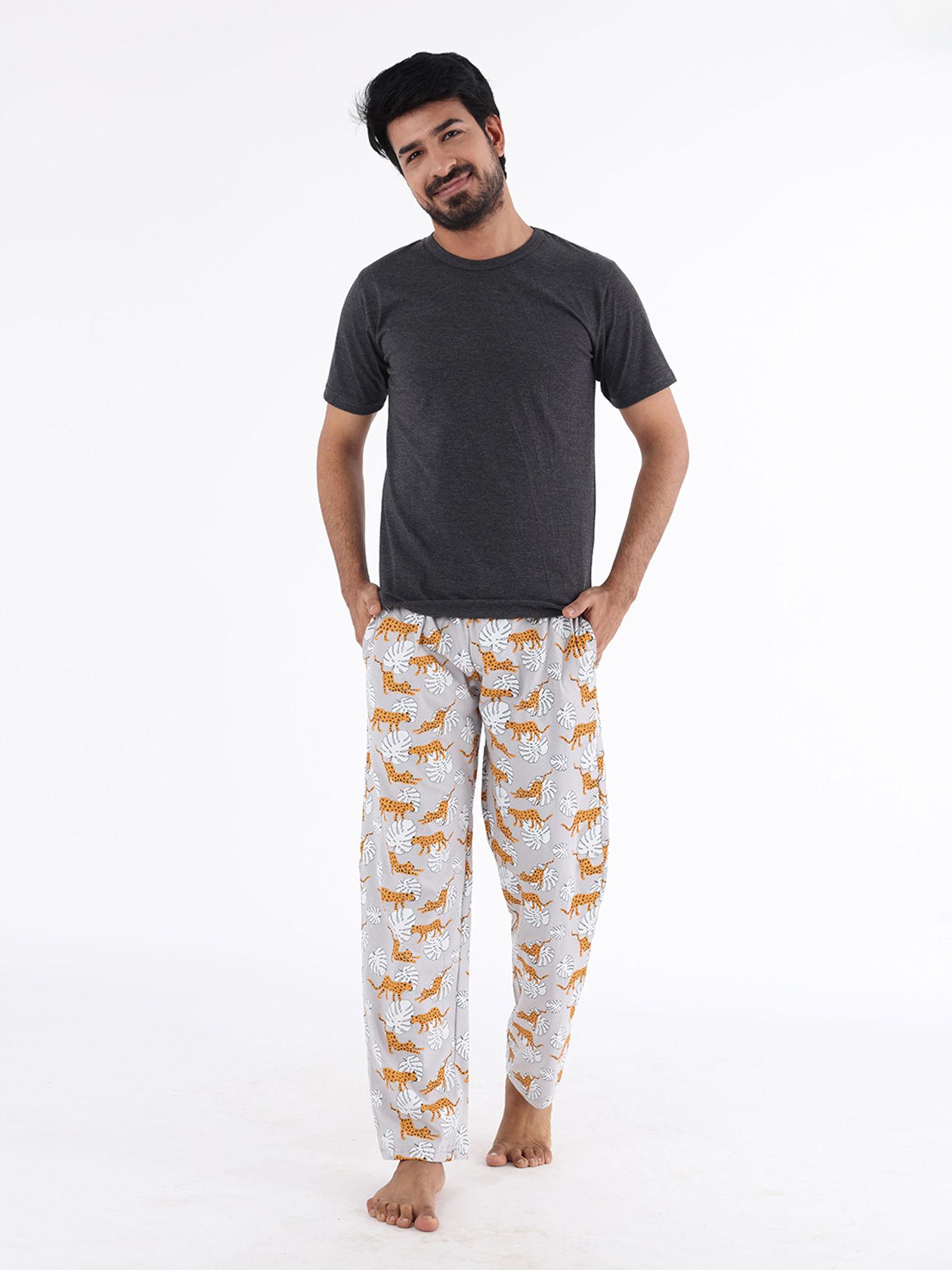 bagheera grey mens pyjama set (set of 2)