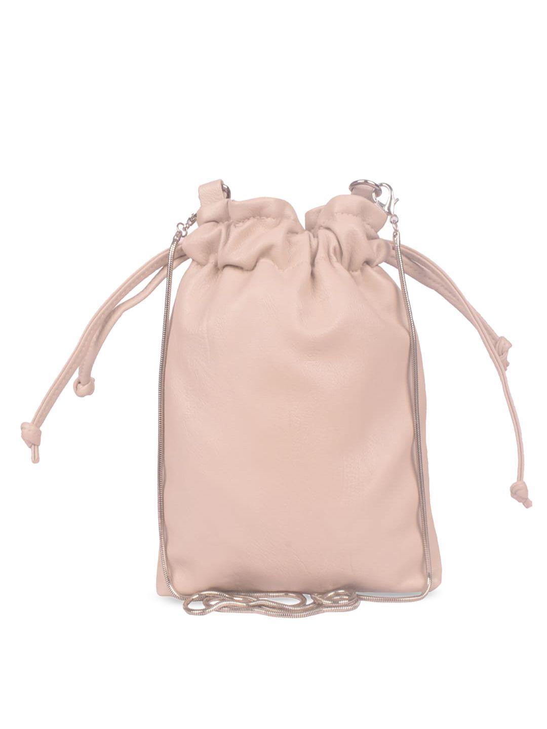 bagkok beige pu oversized structured sling bag