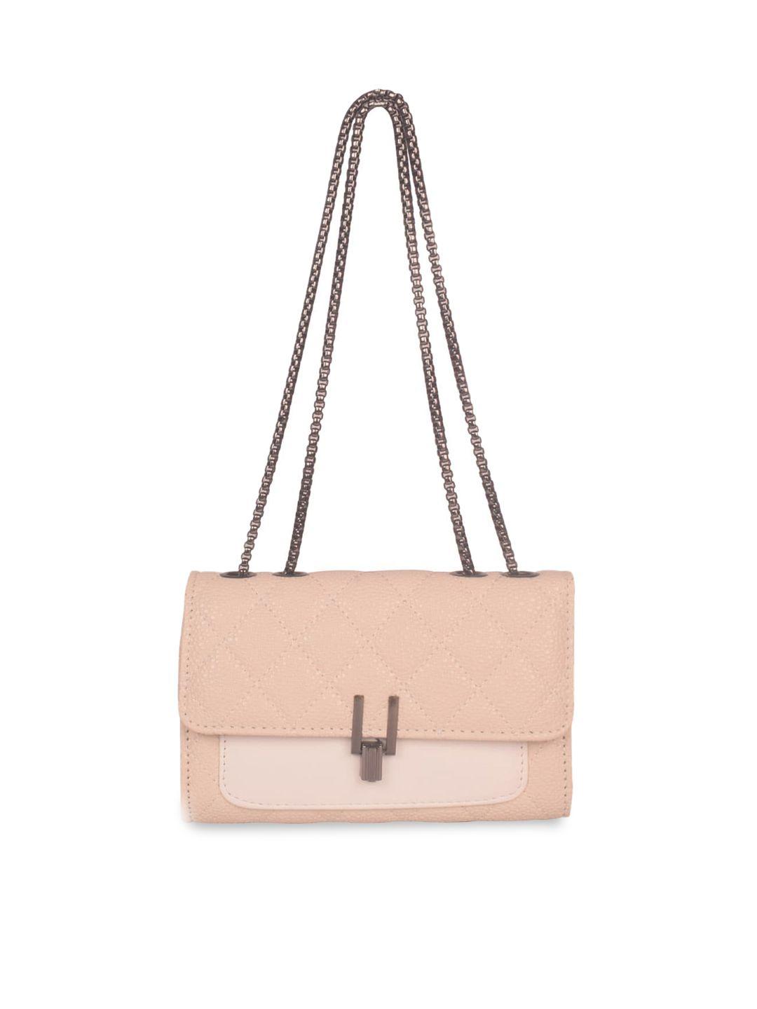 bagkok beige pu structured sling bag with bow detail