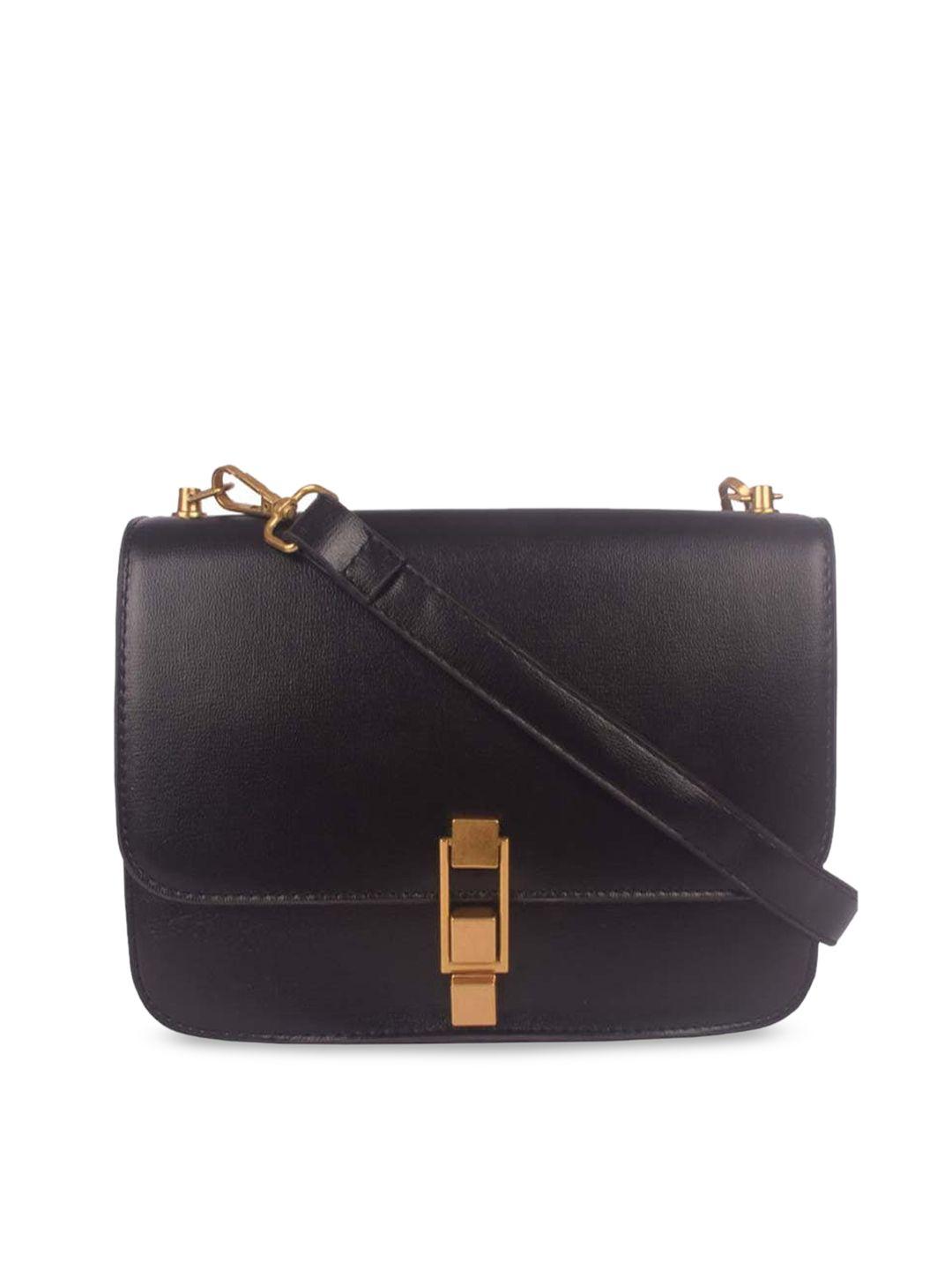 bagkok black pu bucket sling bag