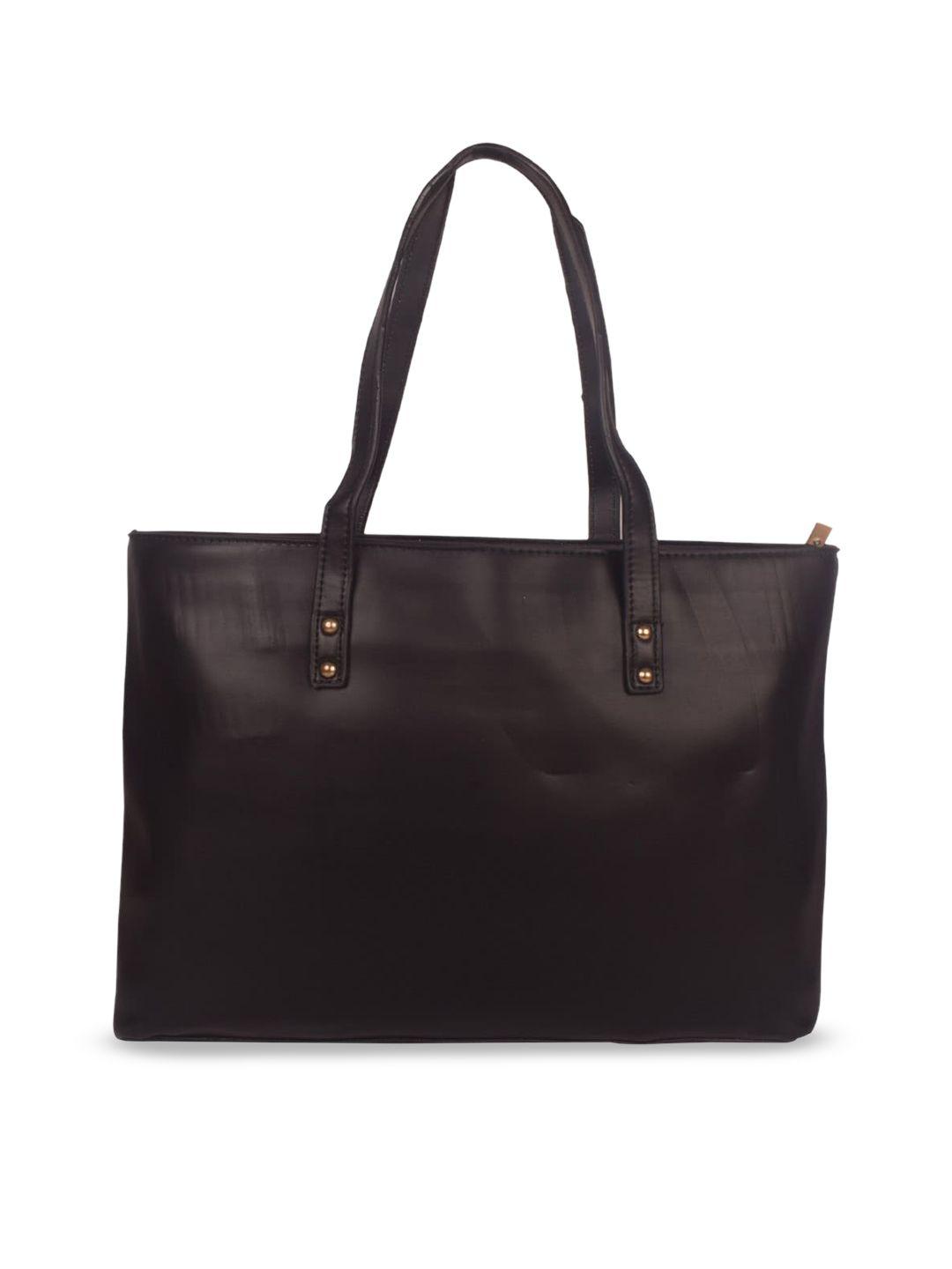 bagkok black pu structured handheld bag with bow detail