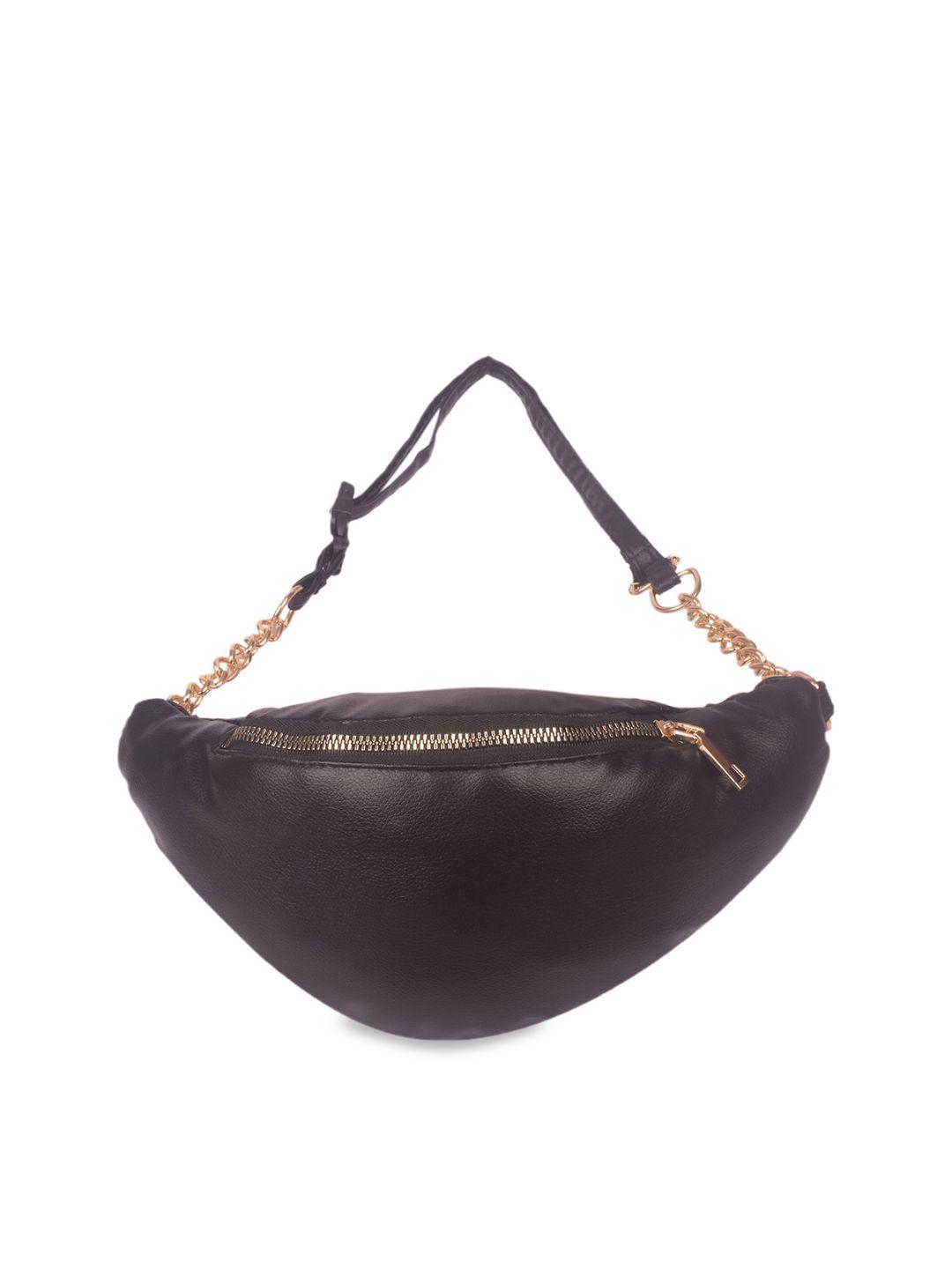bagkok black pu structured handheld bag