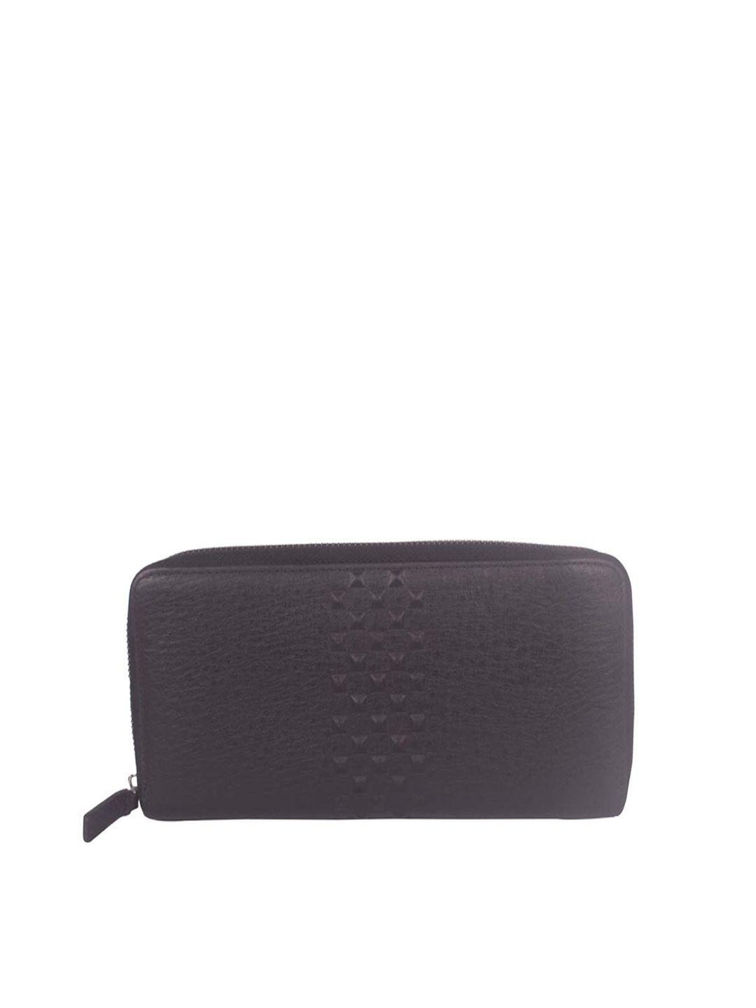 bagkok women black abstract pu zip around wallet