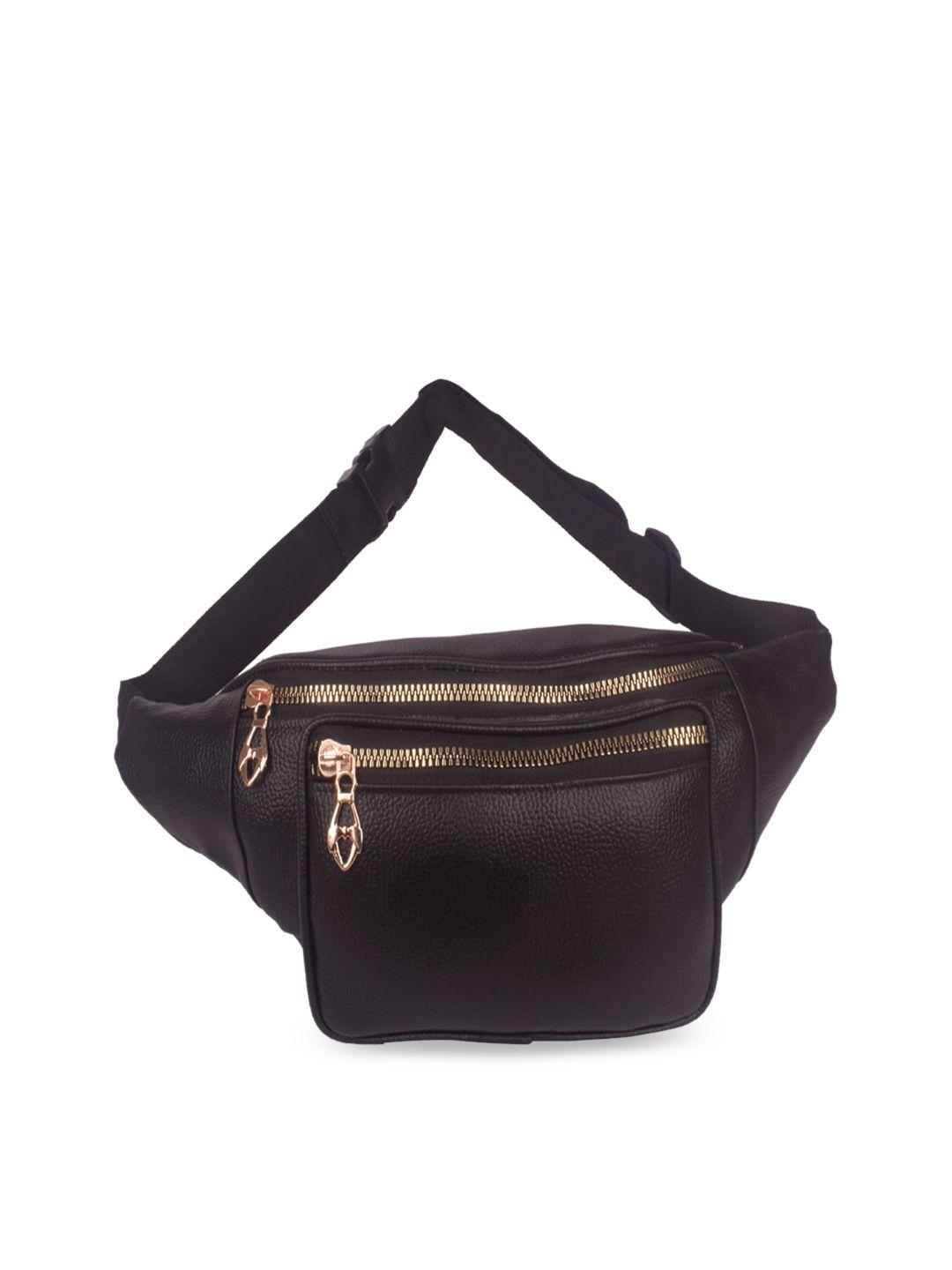 bagkok women black structured waist pouch