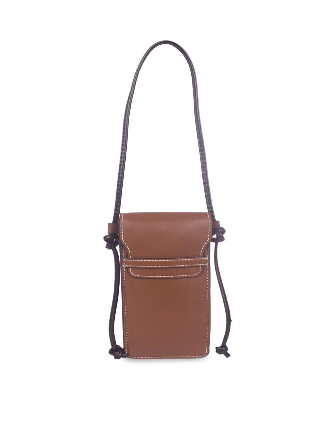 bagkok women brown solid pu structured sling bag