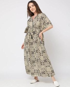 bagru printed kimono dress