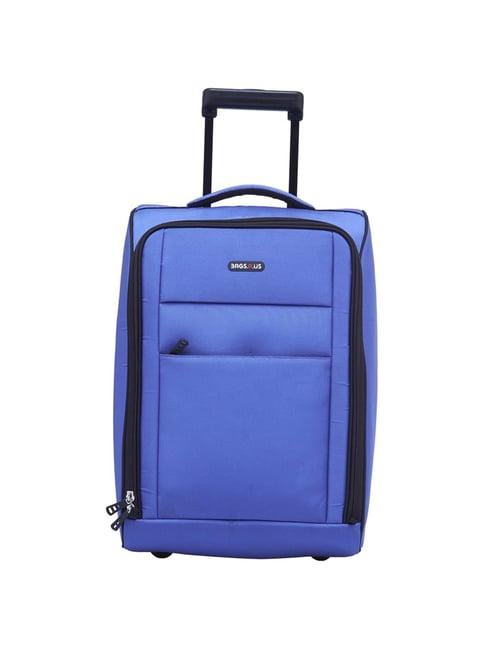 bagsrus blue 2 wheel small soft cabin trolley - 49 cm