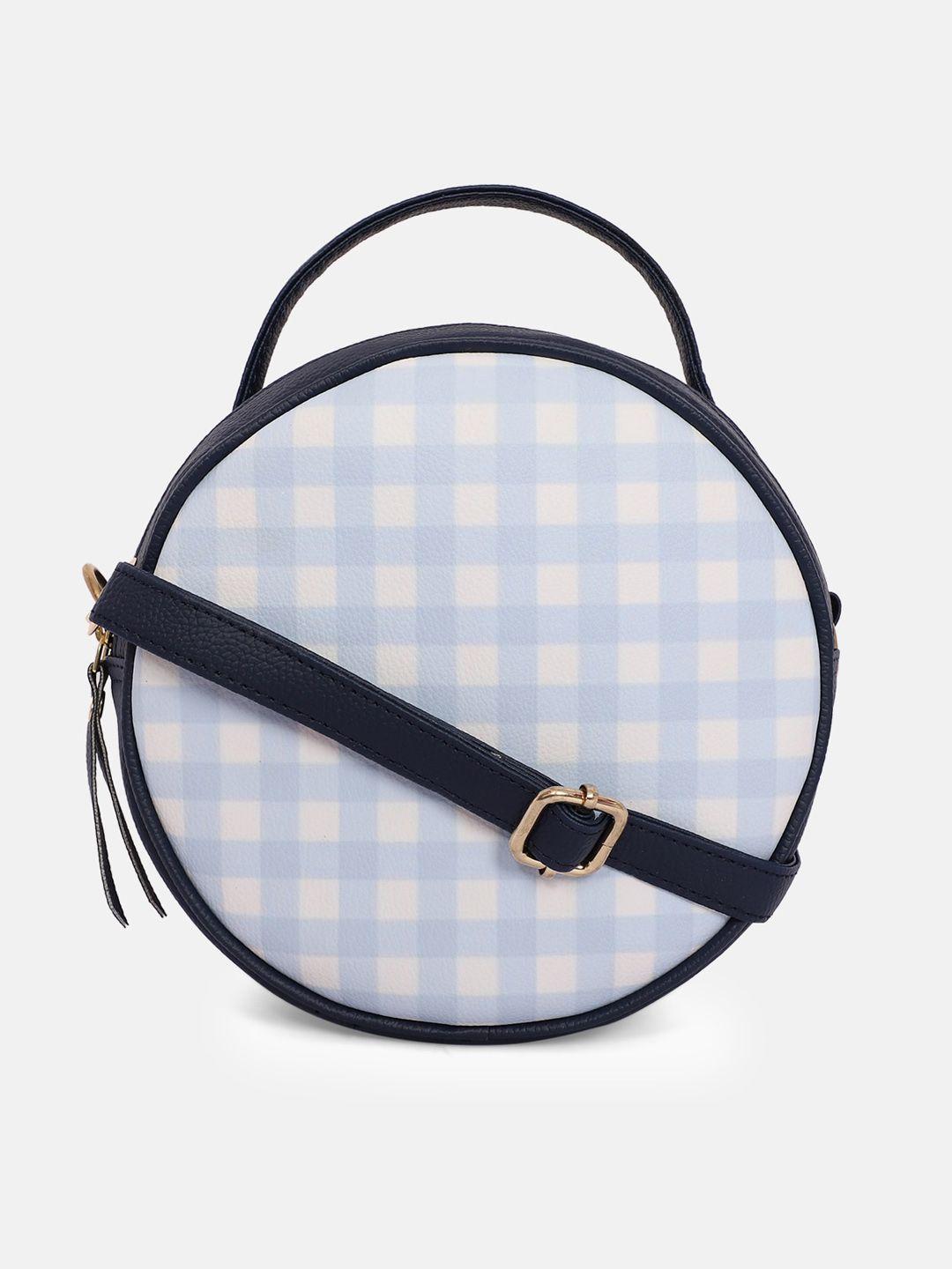 bagsy malone blue checked structured sling bag