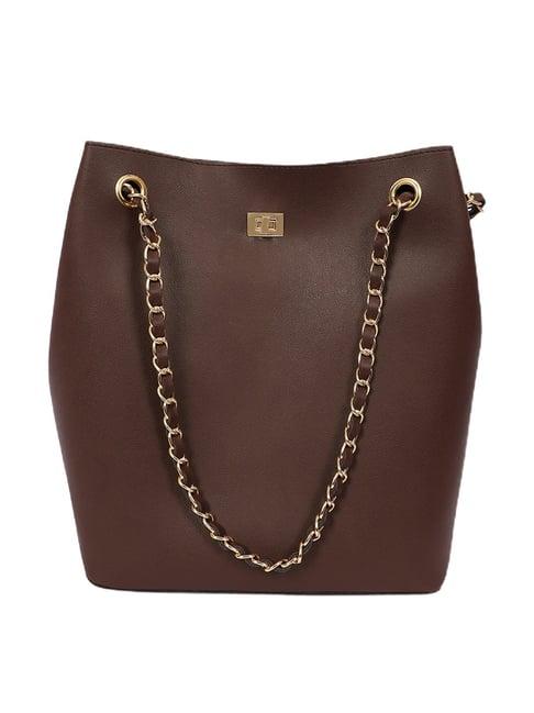 bagsy malone brown solid medium shoulder handbag