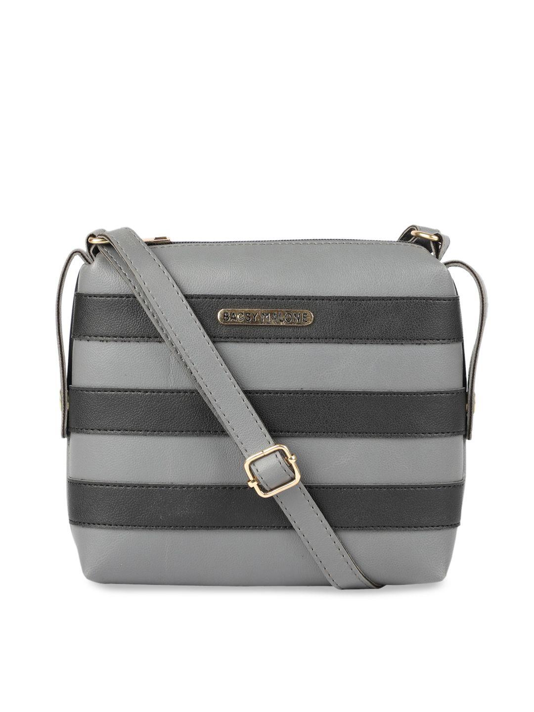 bagsy malone grey striped sling bag