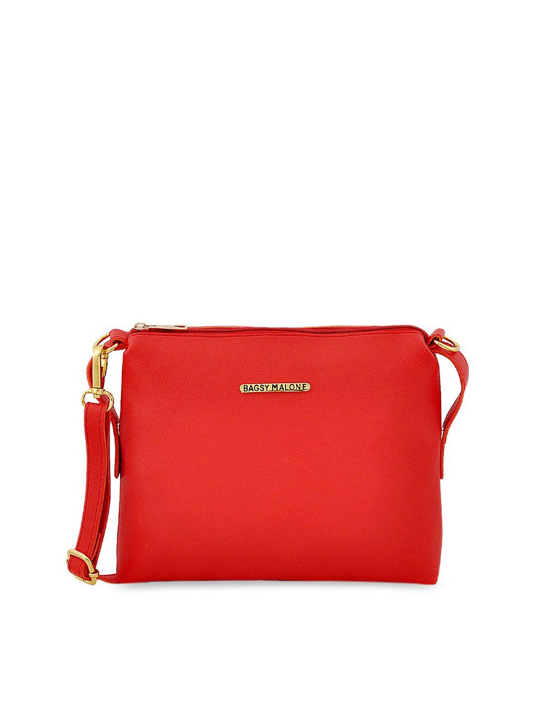 bagsy malone red solid sling bag