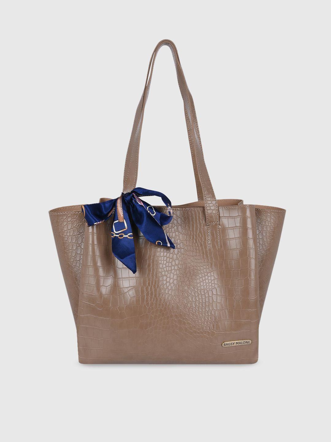 bagsy malone animal textured pu structured tote bag with bow detail