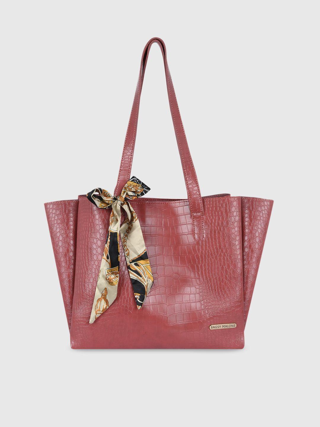 bagsy malone animal textured pu structured tote bag with bow detail