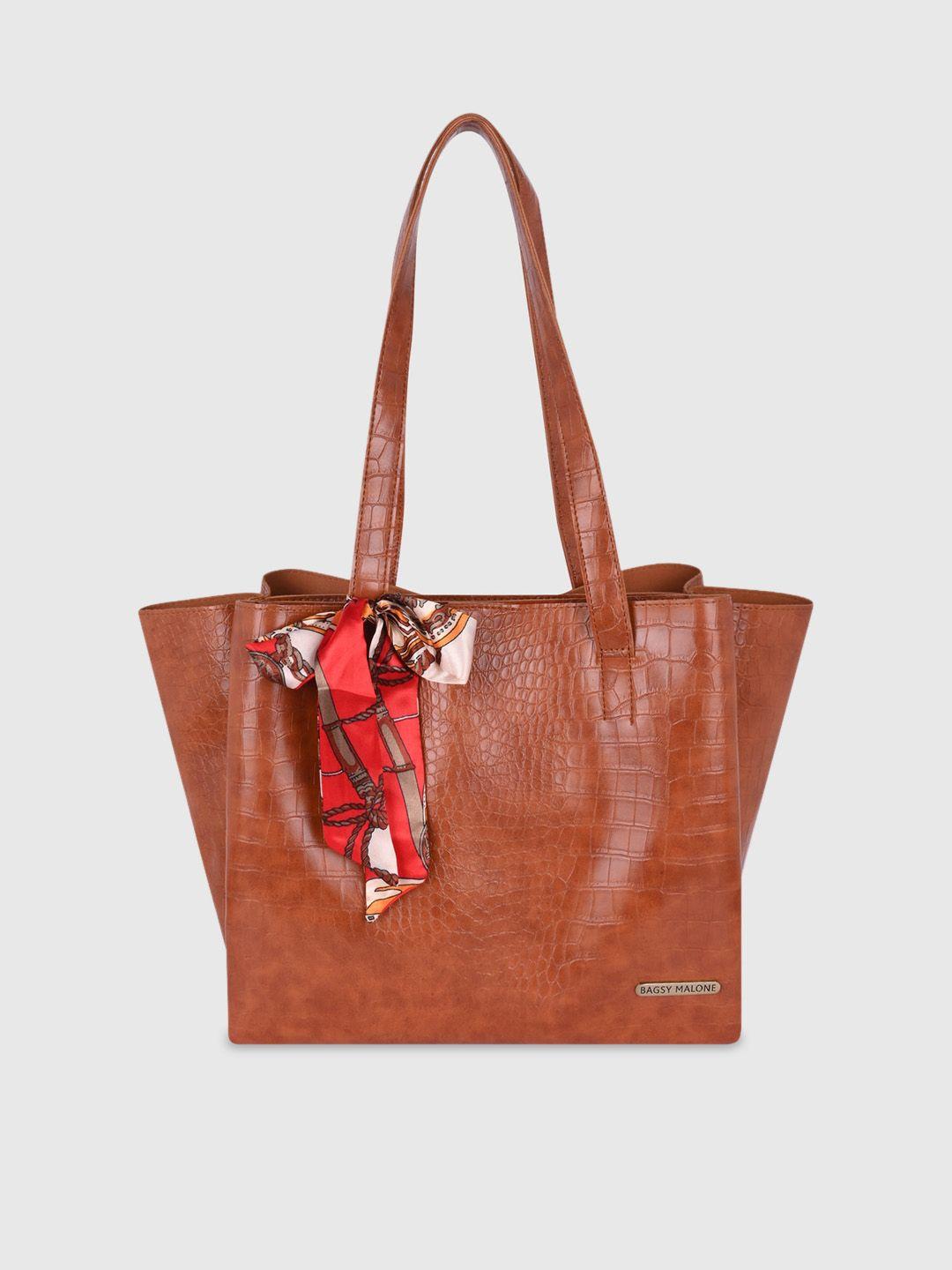 bagsy malone animal textured shopper tote bag with bow detail