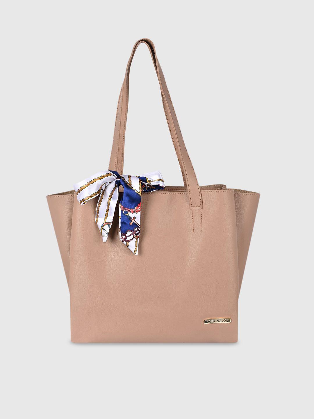 bagsy malone beige pu swagger tote bag