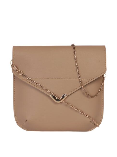 bagsy malone beige solid sling bag