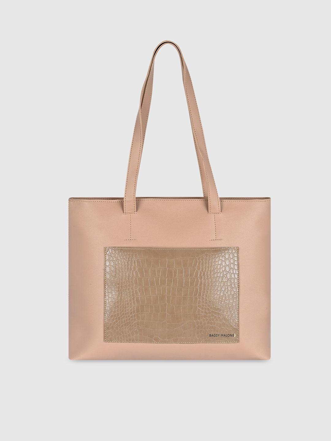 bagsy malone beige textured structured shoulder bag