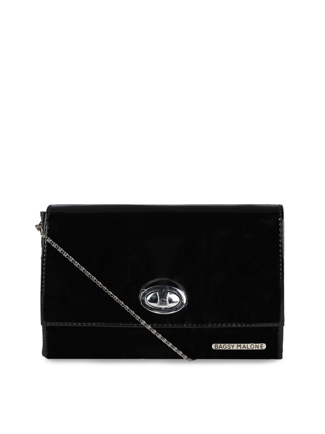 bagsy malone black pu structured sling bag